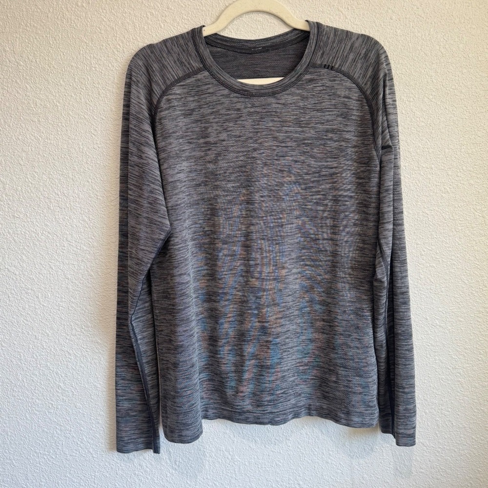 Lululemon Mens Medium Metal Vent Tech Long Sleeve Shirt Heathered Grey Workout